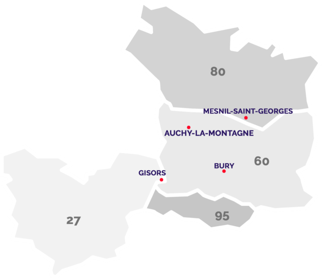 Carte des implantation Bouchard Manutention