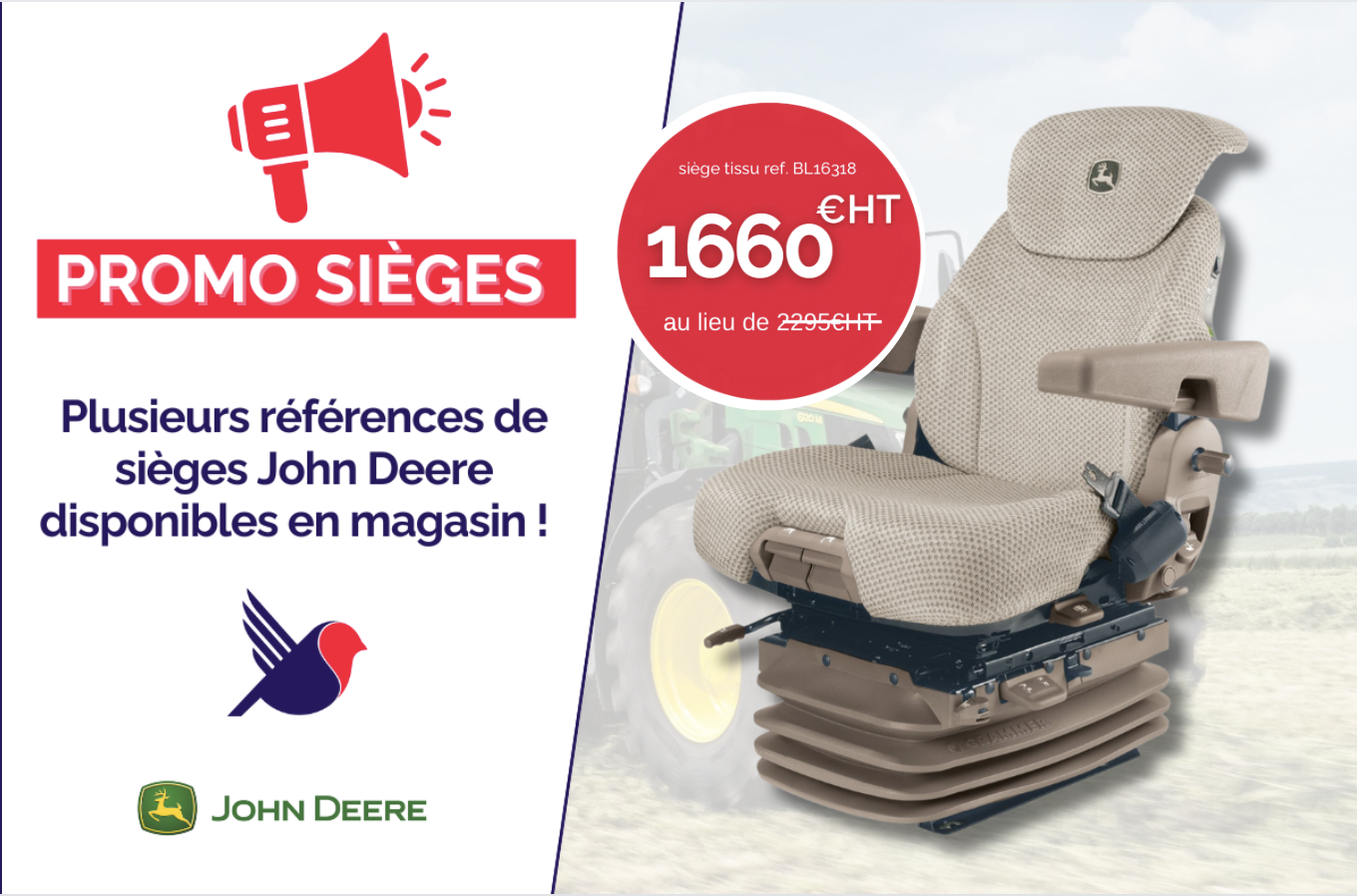 Promotion sièges John DEERE